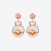 Rhinestone Alloy Mrs. Claus Earrings