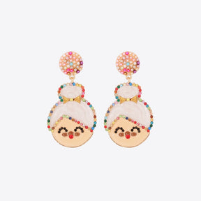 Rhinestone Alloy Mrs. Claus Earrings