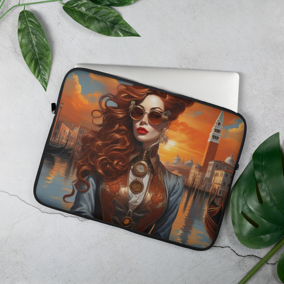 Steampunk Girl Laptop Sleeve