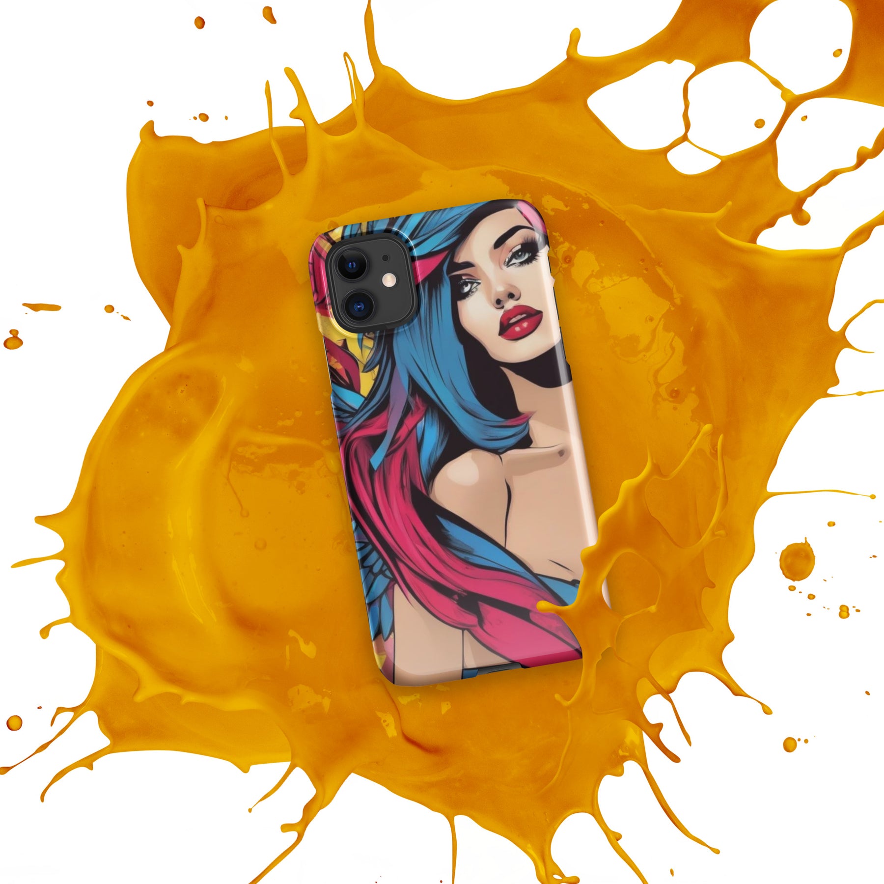 Illustrator Girl iPhone Snap Case with yellow splash