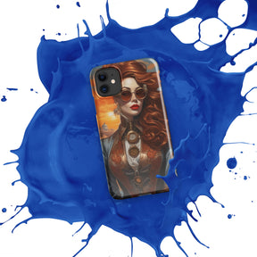 Steampunk Girl Snap Case for iPhone with blue splash