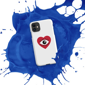 Glossy snap case for iPhone 11, vibrant blue with slim design.