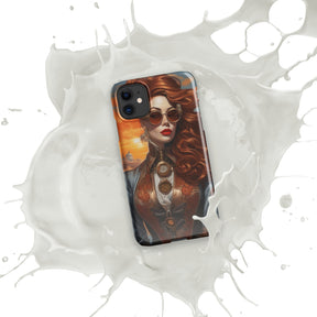 Steampunk Girl Snap Case for iPhone with white splash