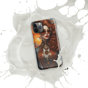 Steampunk Girl Snap Case for iPhone with white splash