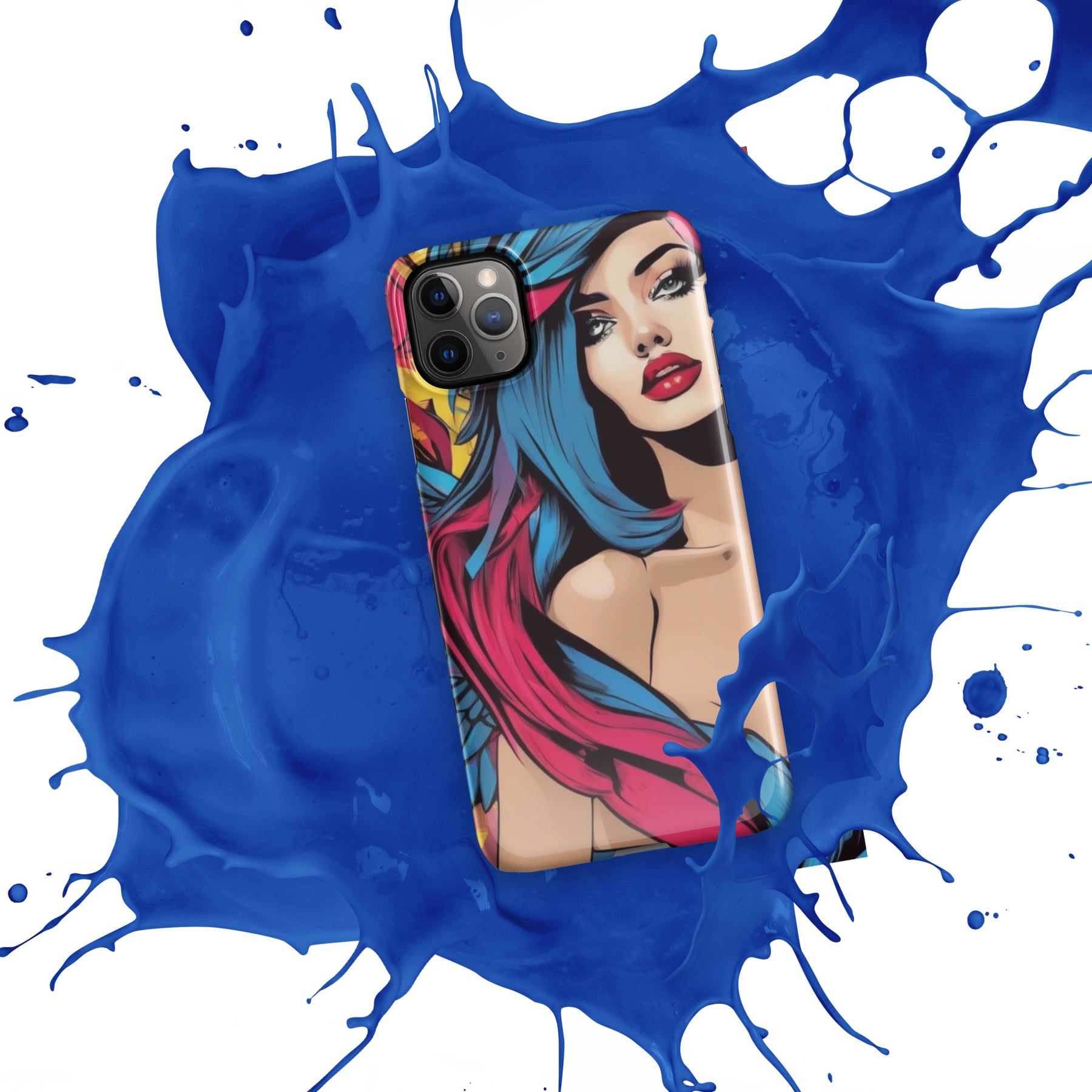 Illustrator Girl iPhone Snap Case with blue splash