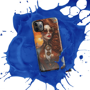 Steampunk Girl Snap Case for iPhone with blue splash