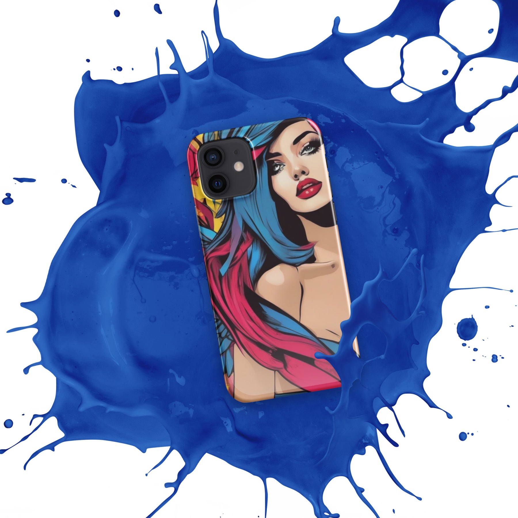 Illustrator Girl iPhone Snap Case with blue splash