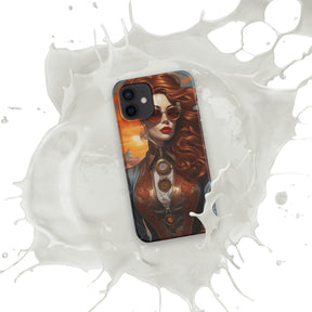 Steampunk Girl Snap Case for iPhone with white splash