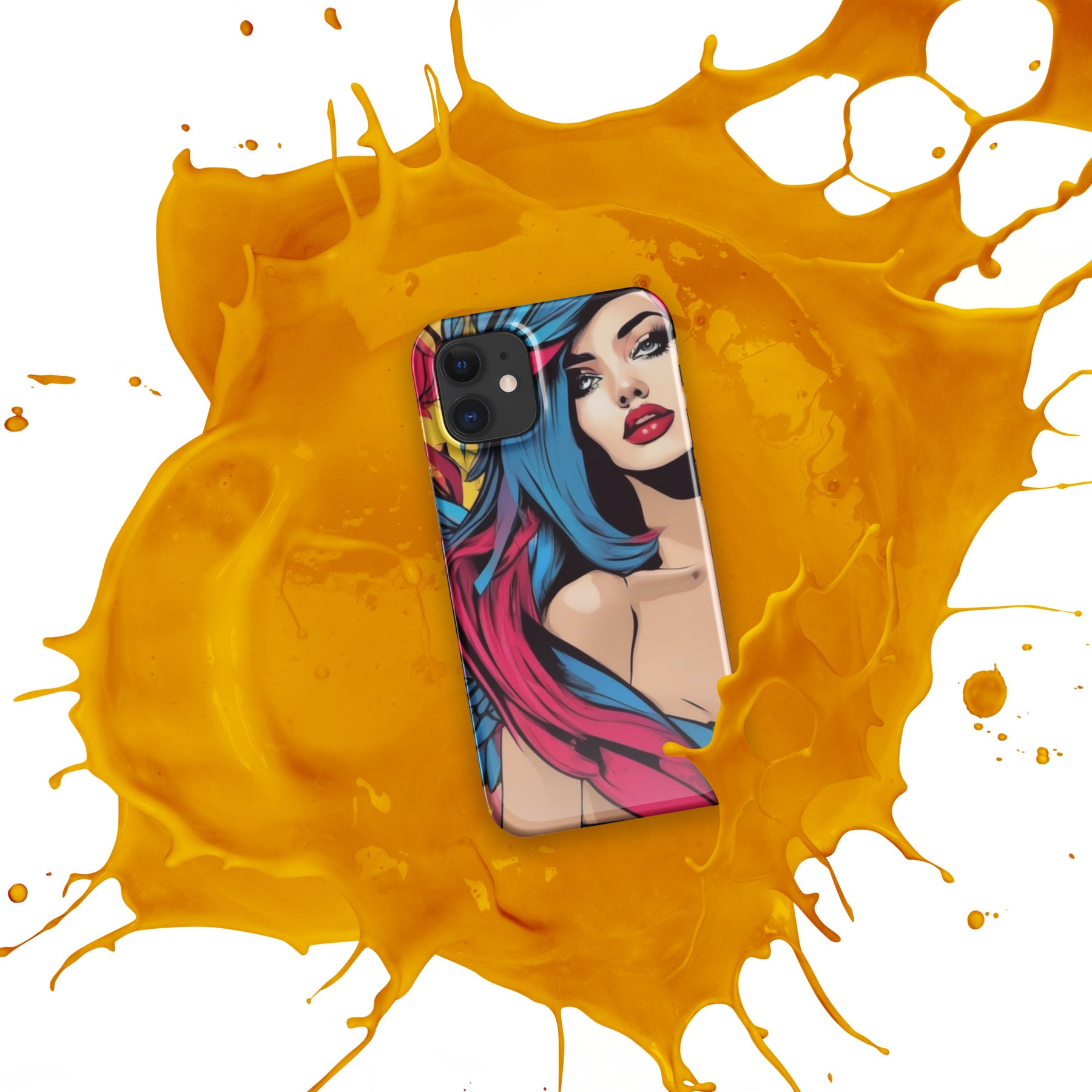 Illustrator Girl iPhone Snap Case with yellow splash