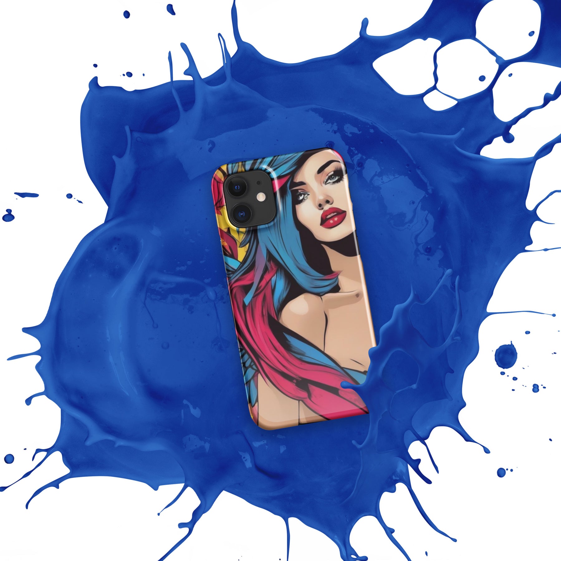 Illustrator Girl iPhone Snap Case with blue splash