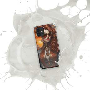 Steampunk Girl Snap Case for iPhone with white splash