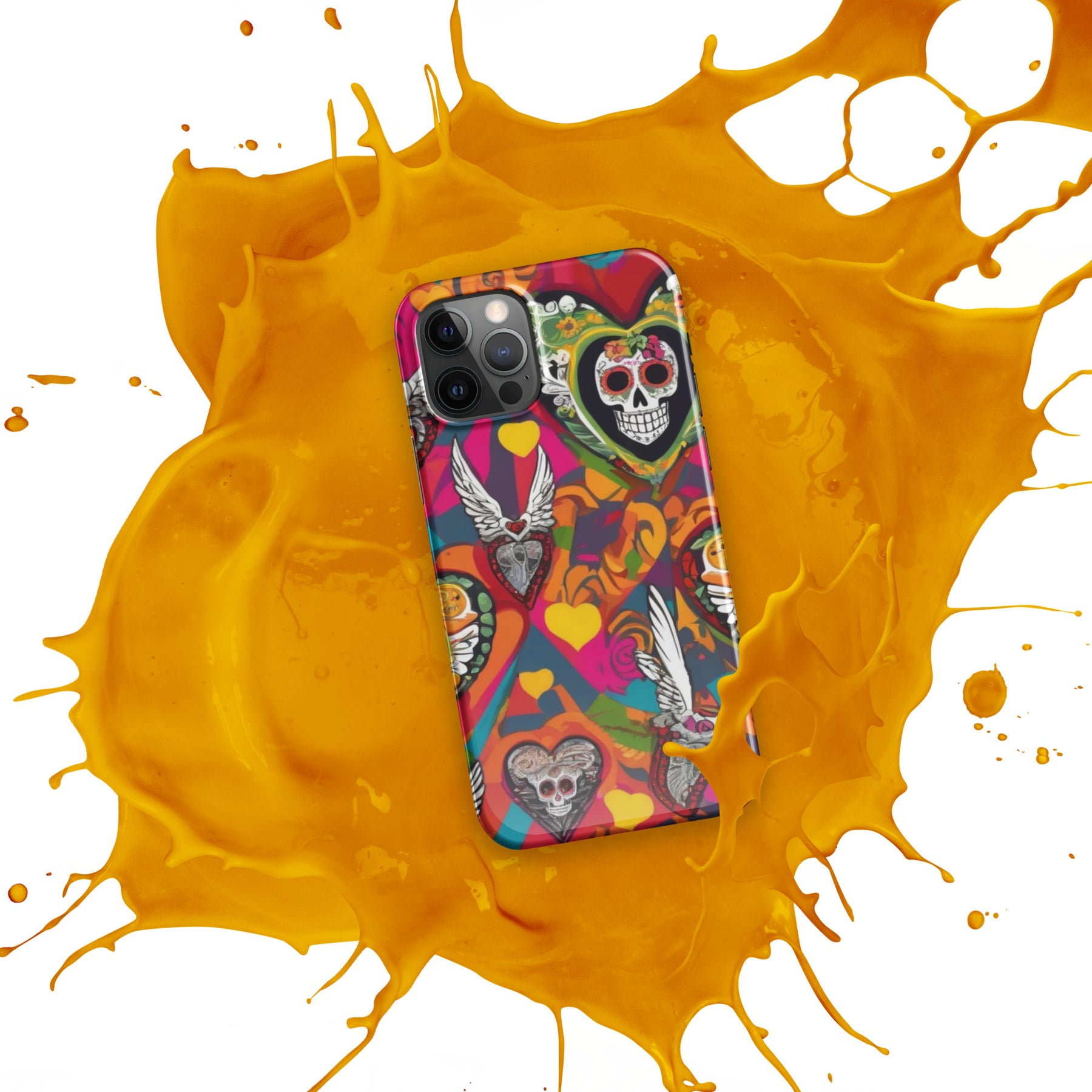 Glossy snap case for iPhone 12 Pro, featuring vibrant colors and slim design.