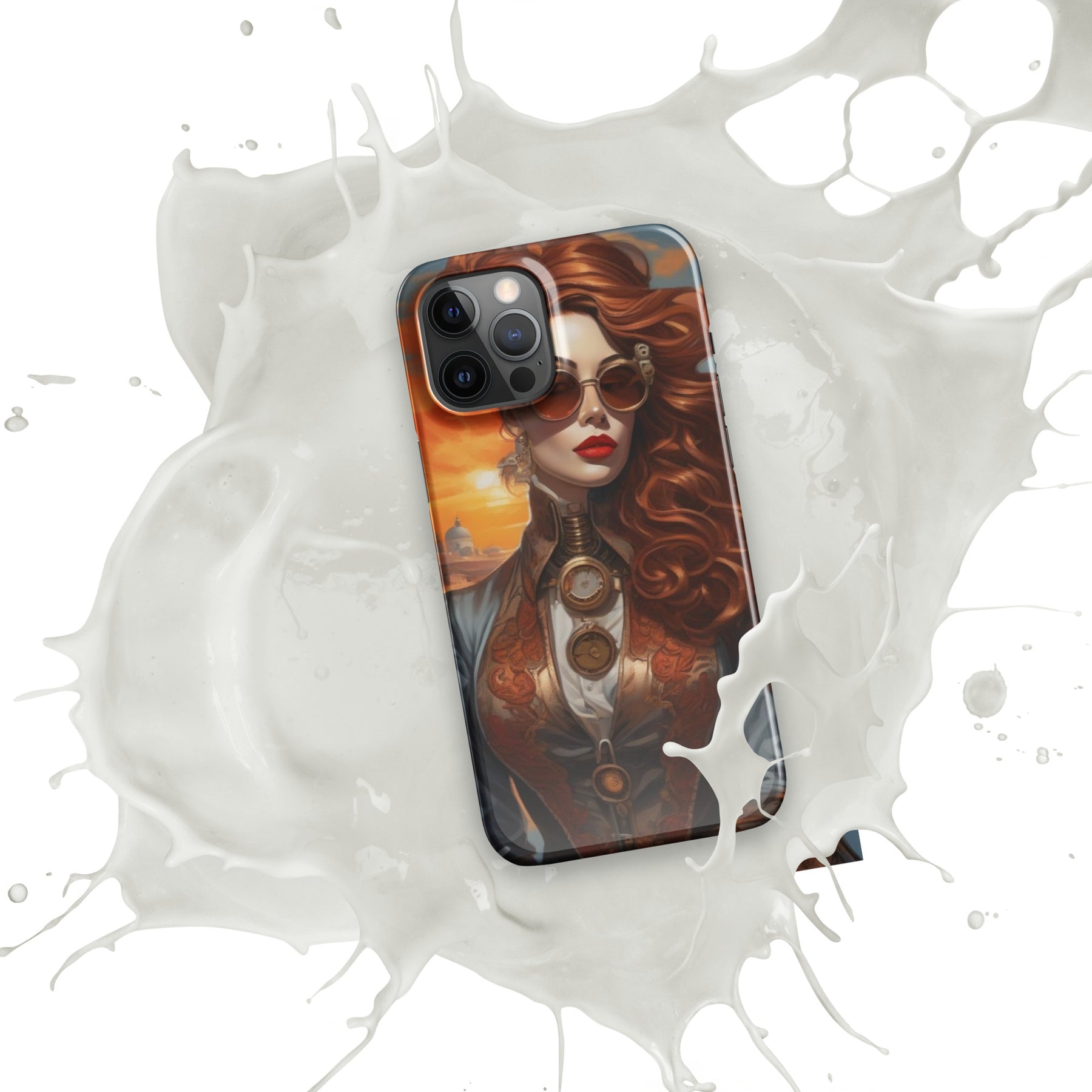 Steampunk Girl Snap Case for iPhone with white splash