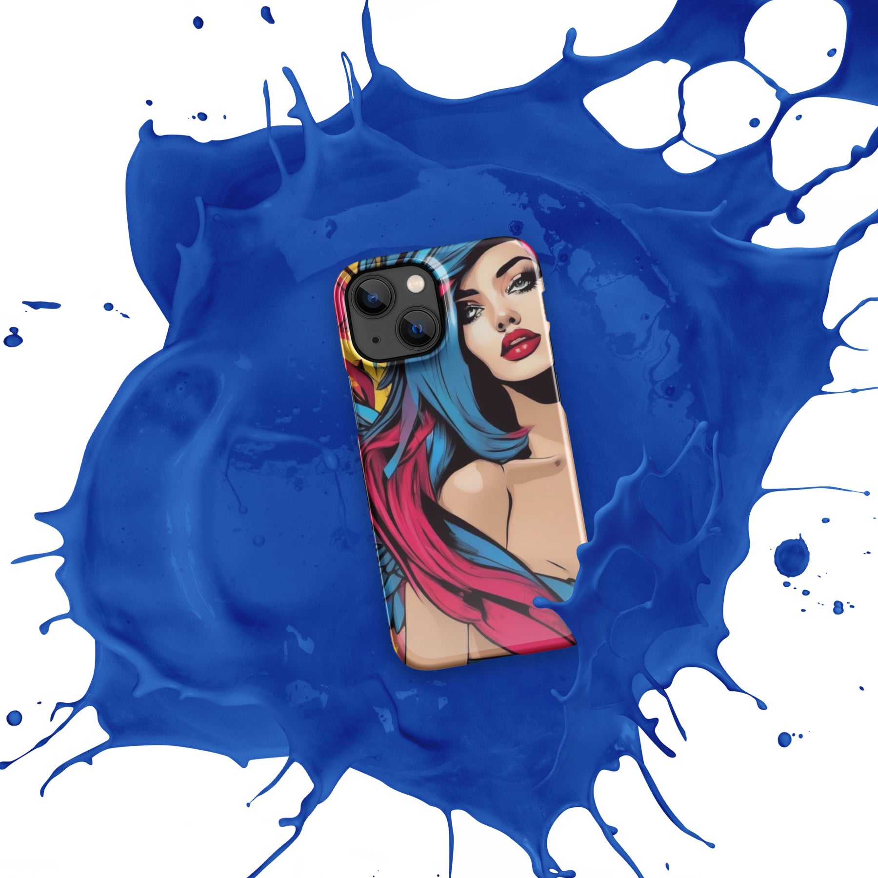 Illustrator Girl iPhone Snap Case with blue splash