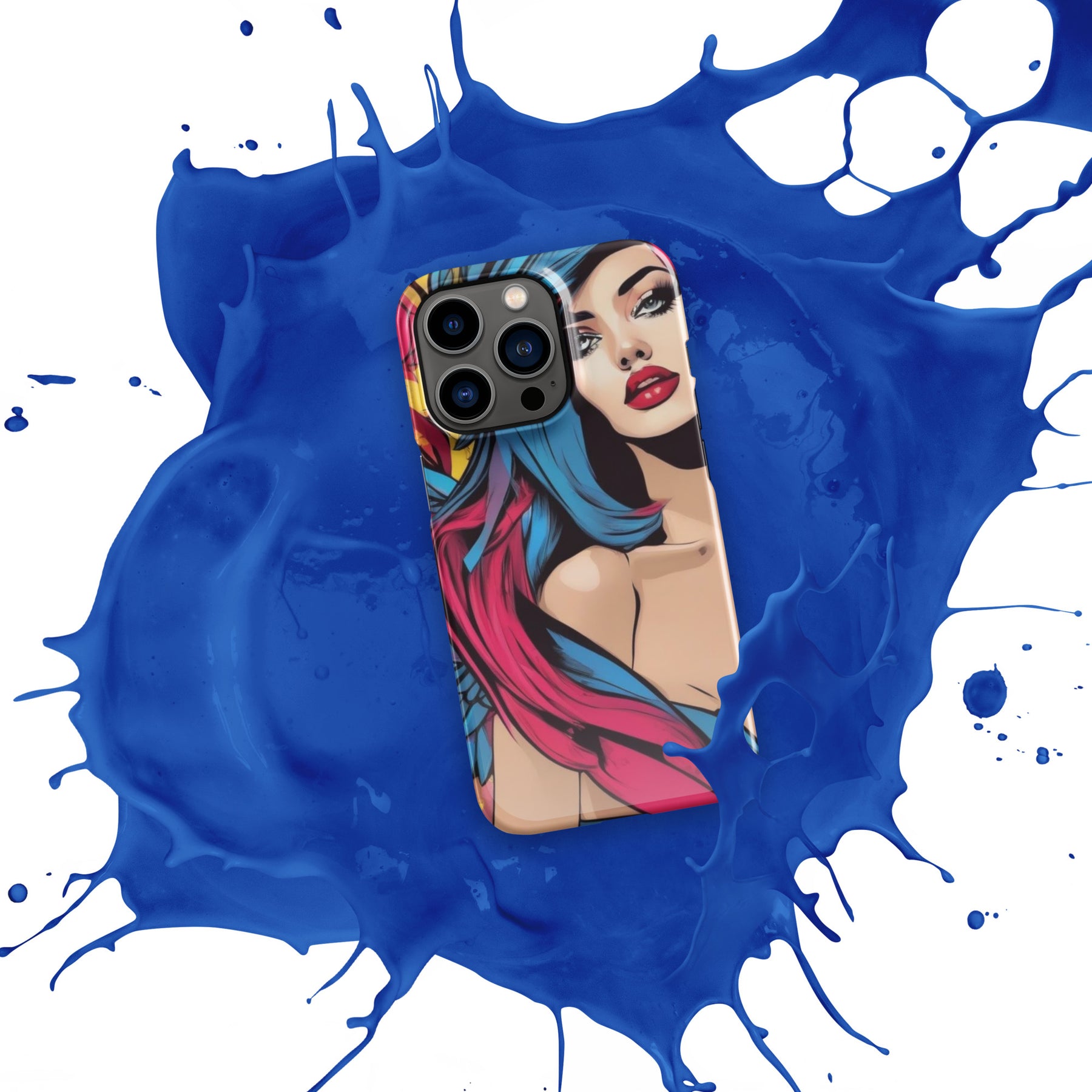 Illustrator Girl iPhone Snap Case with blue splash