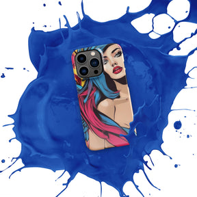 Illustrator Girl iPhone Snap Case with blue splash