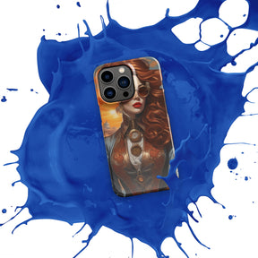 Steampunk Girl Snap Case for iPhone with blue splash