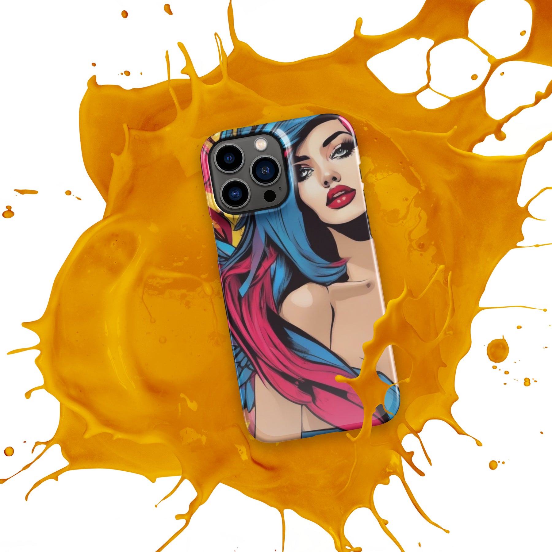 Illustrator Girl iPhone Snap Case with yellow splash