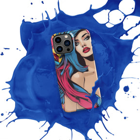 Illustrator Girl iPhone Snap Case with blue splash