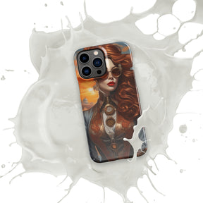 Steampunk Girl Snap Case for iPhone with white splash