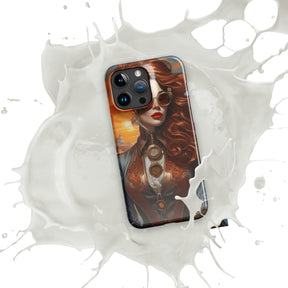 Steampunk Girl Snap Case for iPhone with white splash