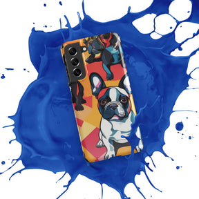 Glossy snap case for Samsung Galaxy S21 FE in vibrant blue, slim fit.