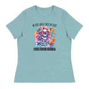 Relaxed women's t-shirt in heather blue lagoon, size M, soft fabric.