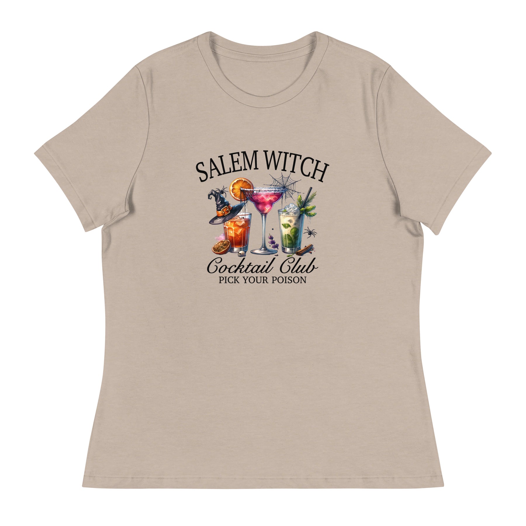 Women's relaxed t-shirt in heather stone, featuring short sleeves and a casual fit.