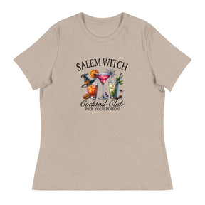 Women's relaxed t-shirt in heather stone, featuring short sleeves and a casual fit.