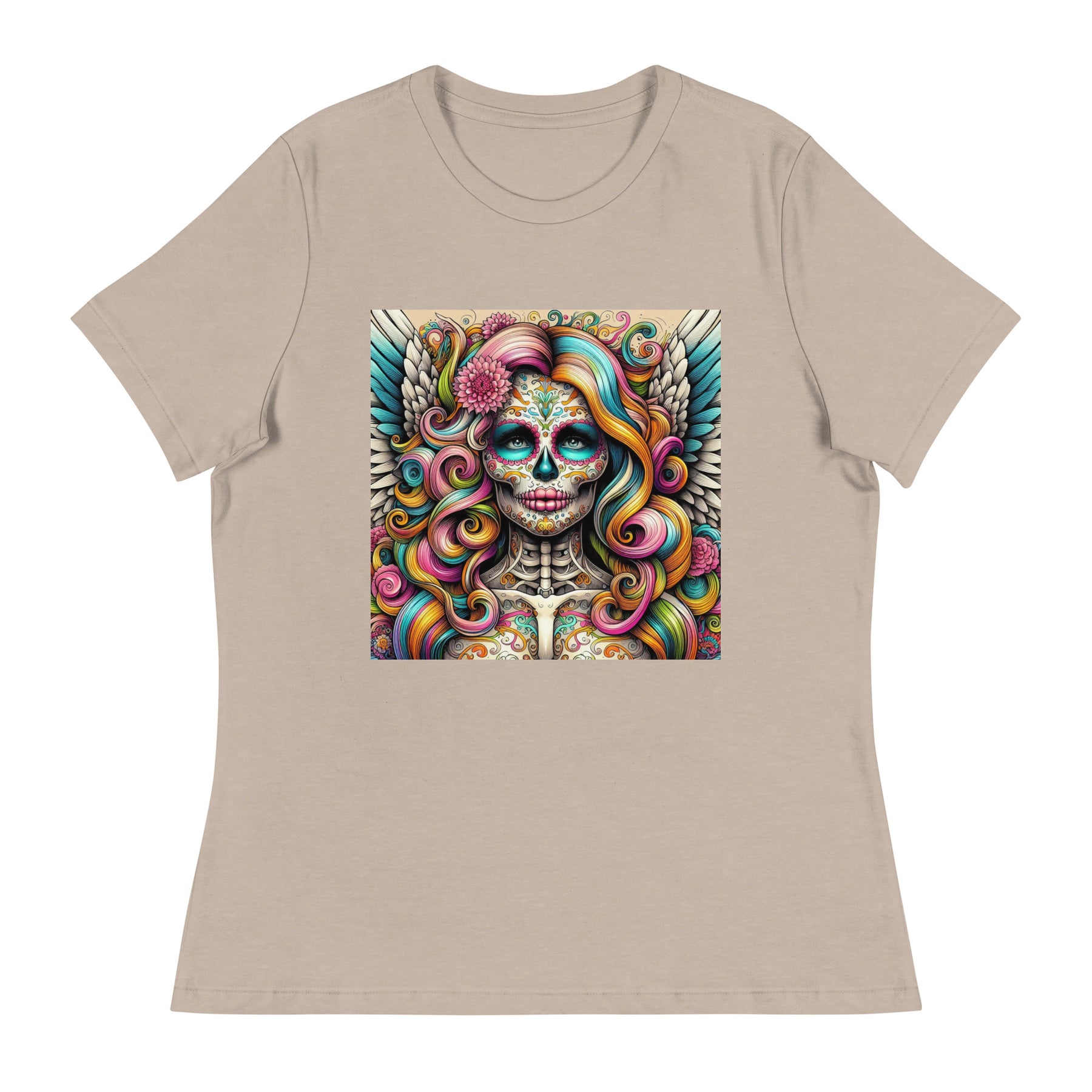 a women's t - shirt with an image of a woman's skull