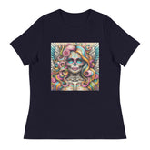 a women's t - shirt with an image of a skeleton with wings