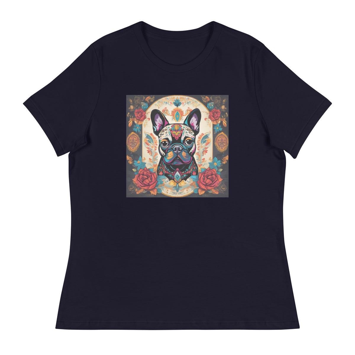 Day of the Dead French Bulldog Women's Relaxed T-Shirt