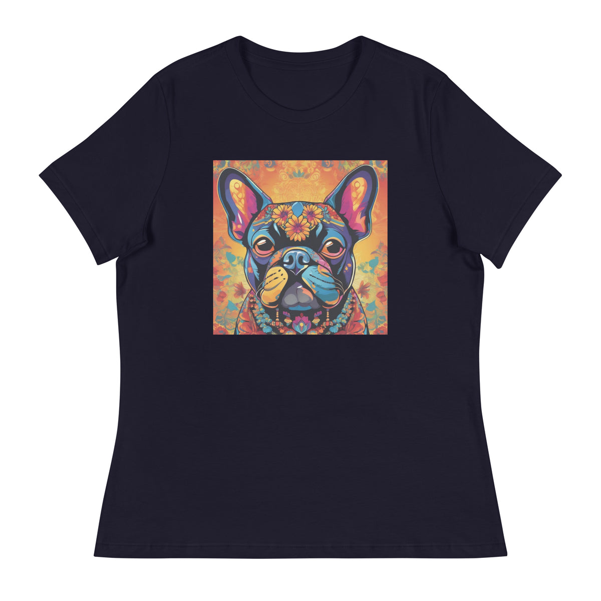 Day of Dead French Bulldog 2 Women's Relaxed T-Shirt