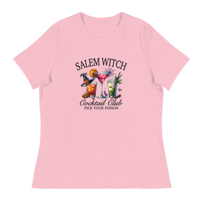 Pink women's relaxed t-shirt, short sleeves, comfortable fit, casual style.