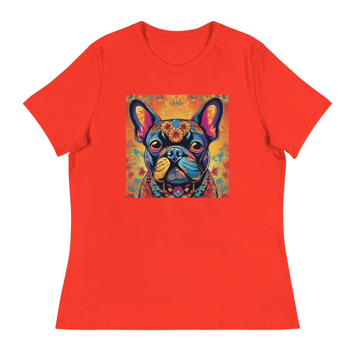 Day of Dead French Bulldog 2 Women's Relaxed T-Shirt